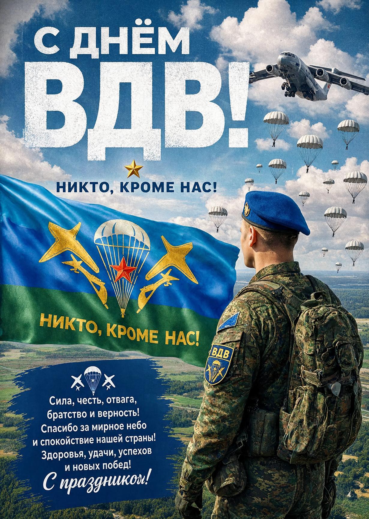 Открытка c днем ВДВ #9