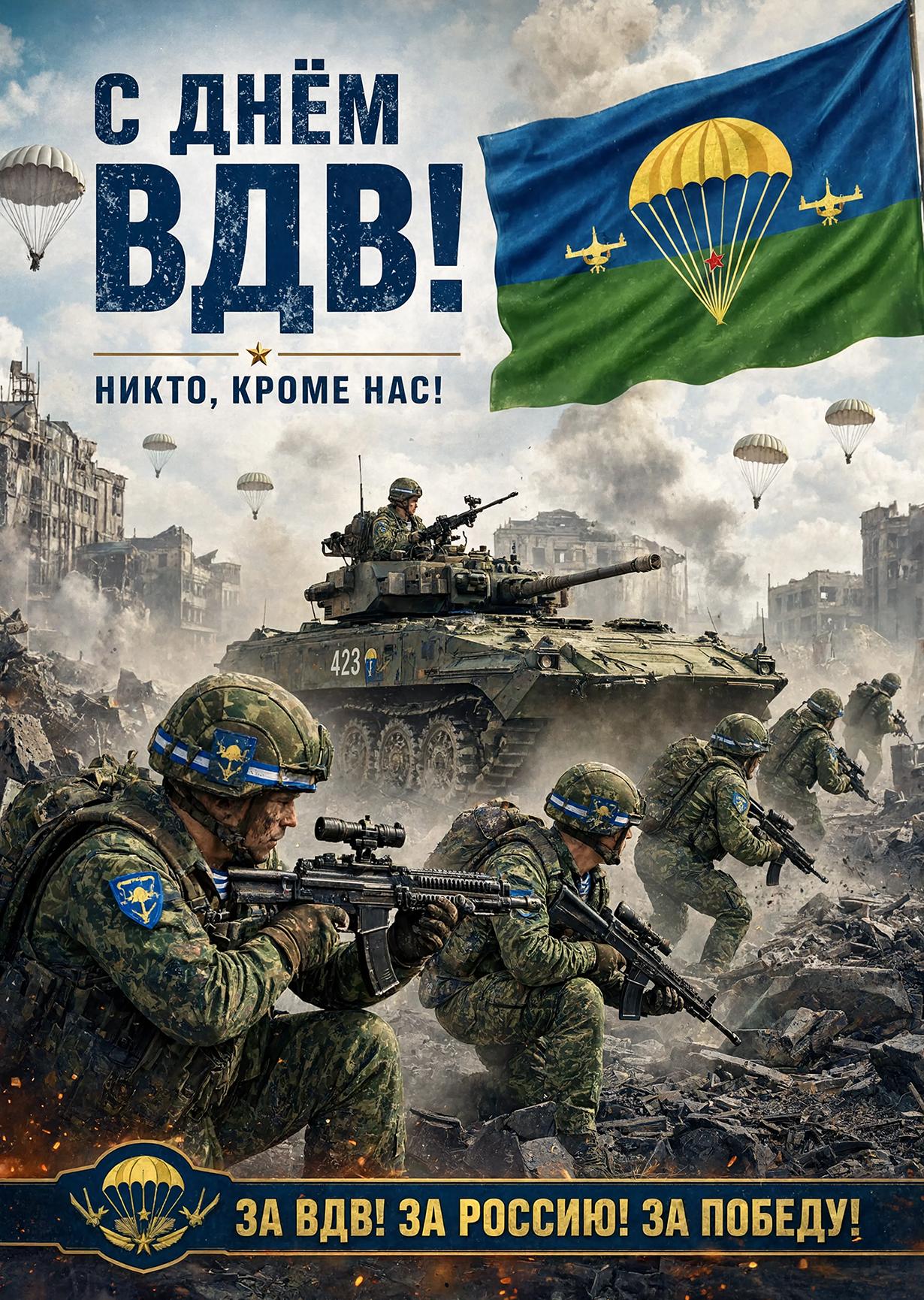 Открытка c днем ВДВ #17