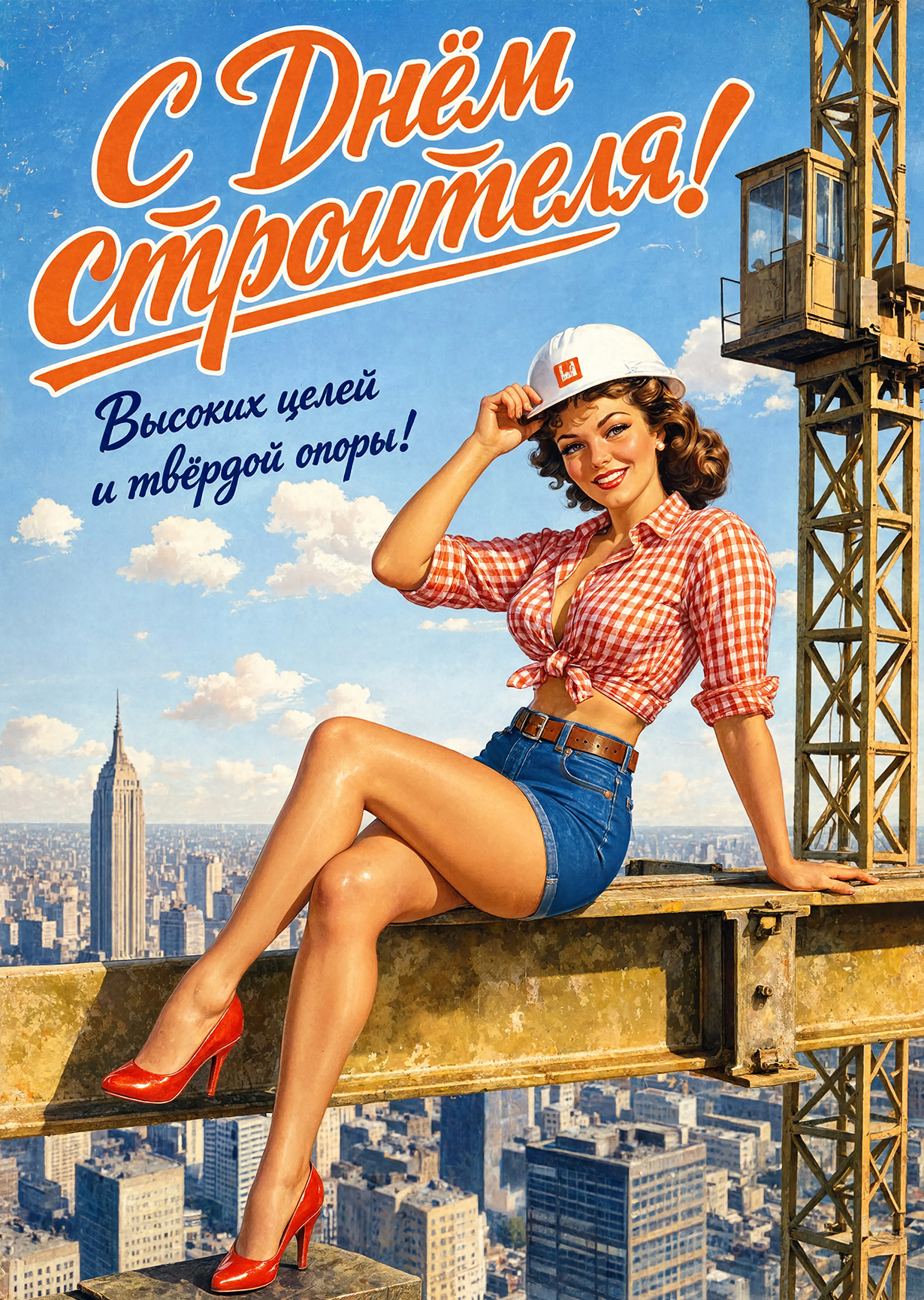 Открытка с днем строителя #24