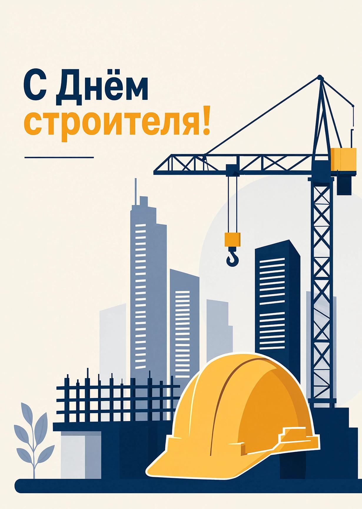 Открытка с днем строителя #4