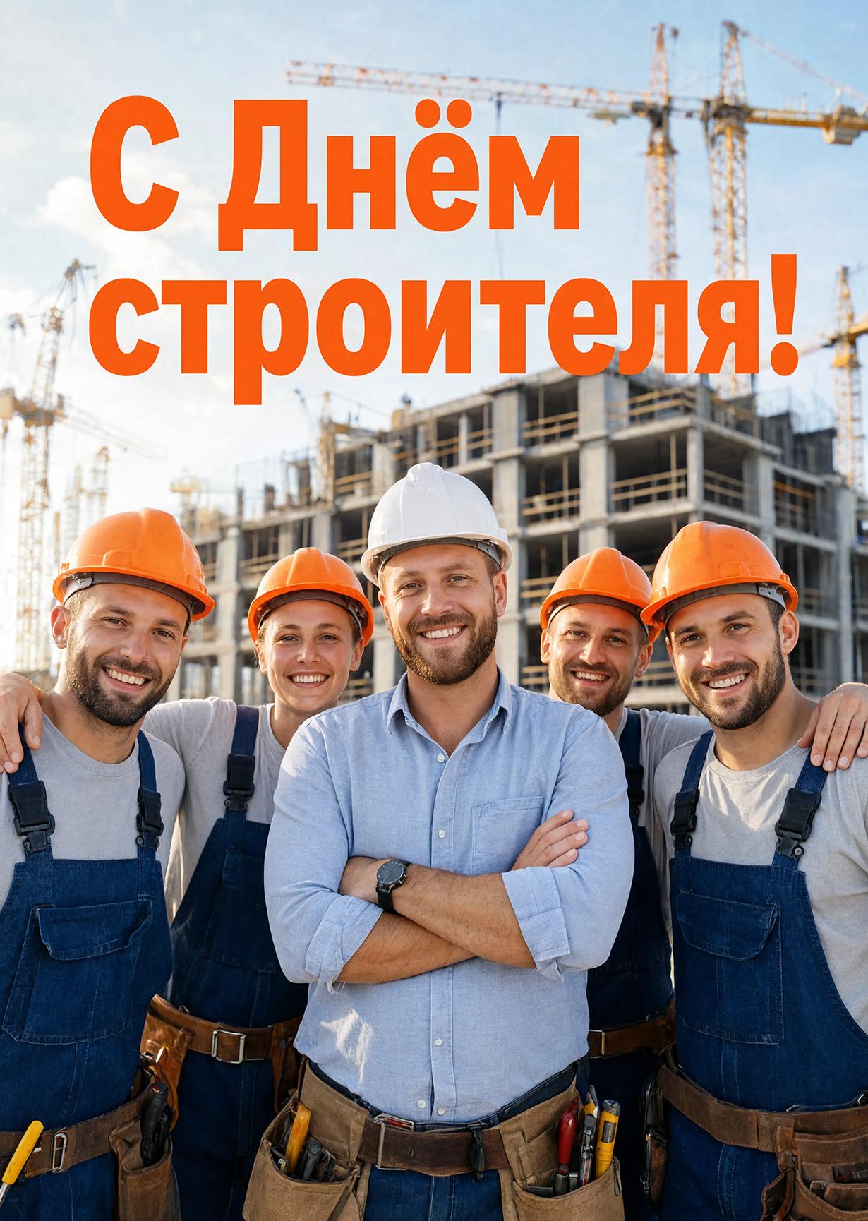 Открытка с днем строителя #11