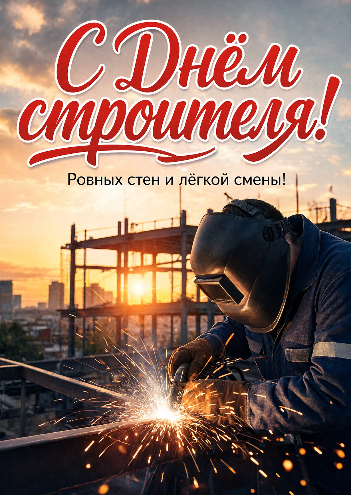 Открытка с днем строителя #18