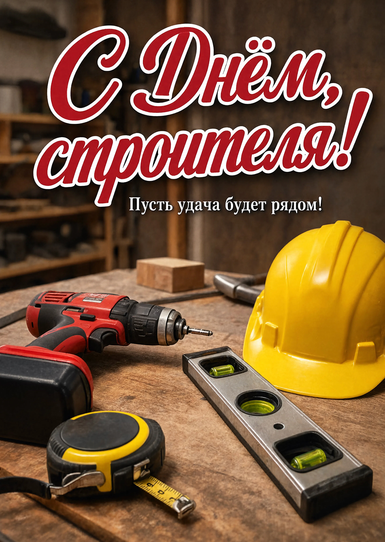 Открытка с днем строителя #19