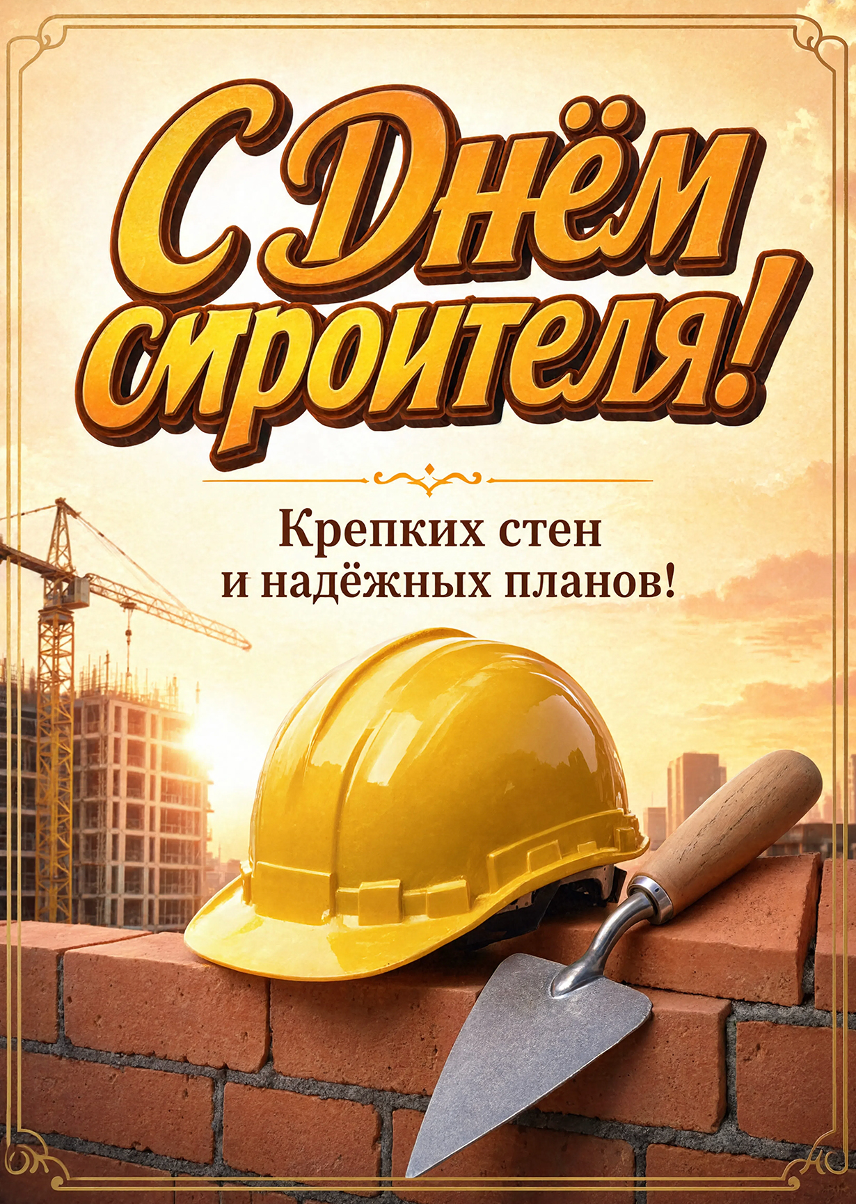 Открытка с днем строителя #16