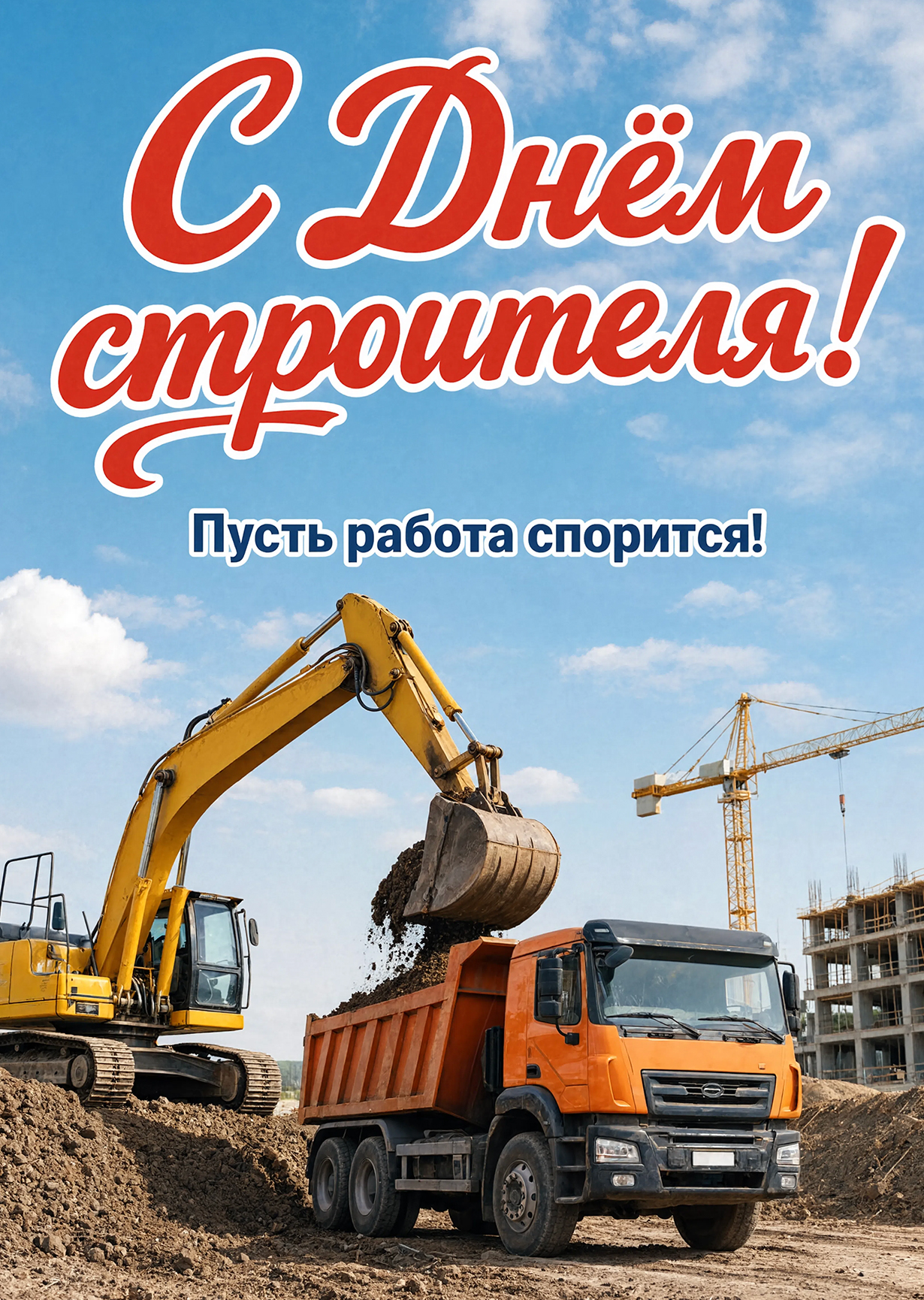 Открытка с днем строителя #17