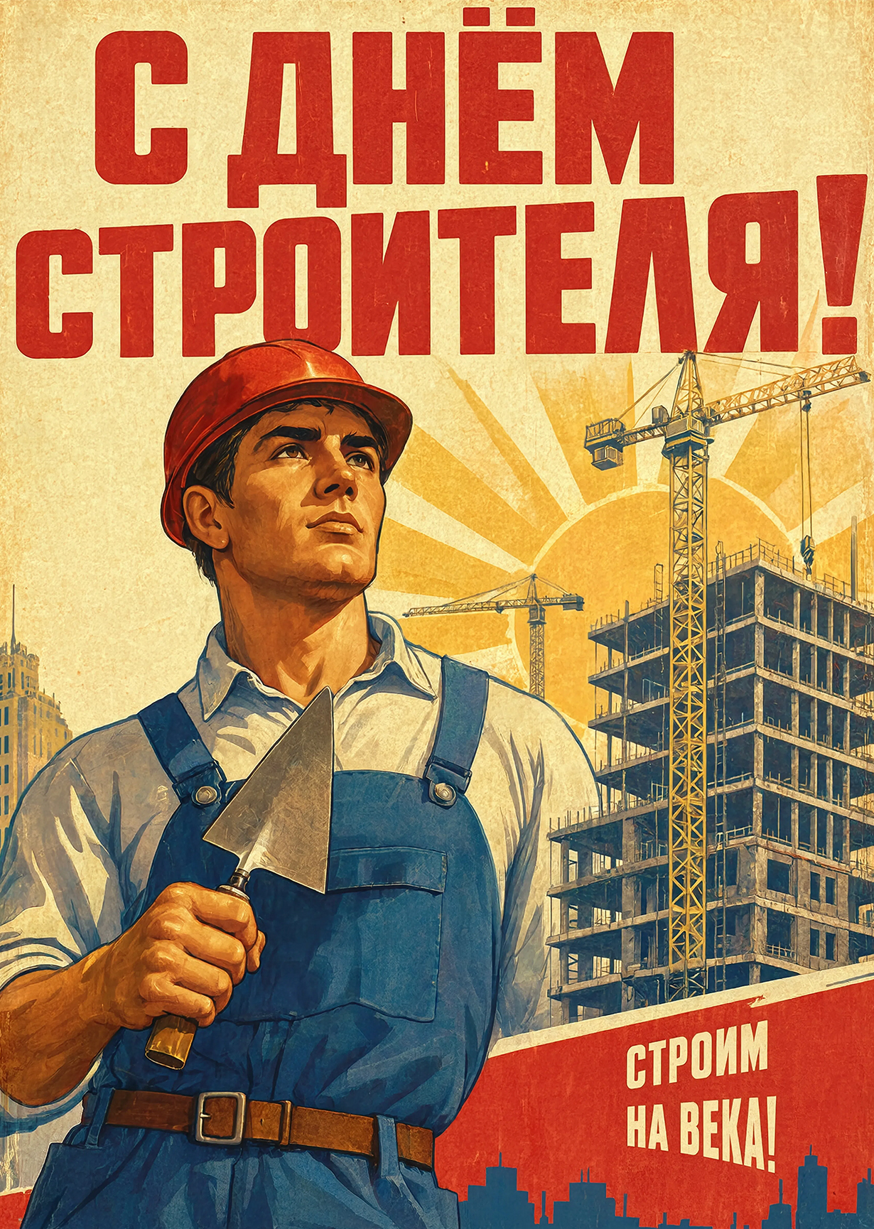 Открытка с днем строителя #32