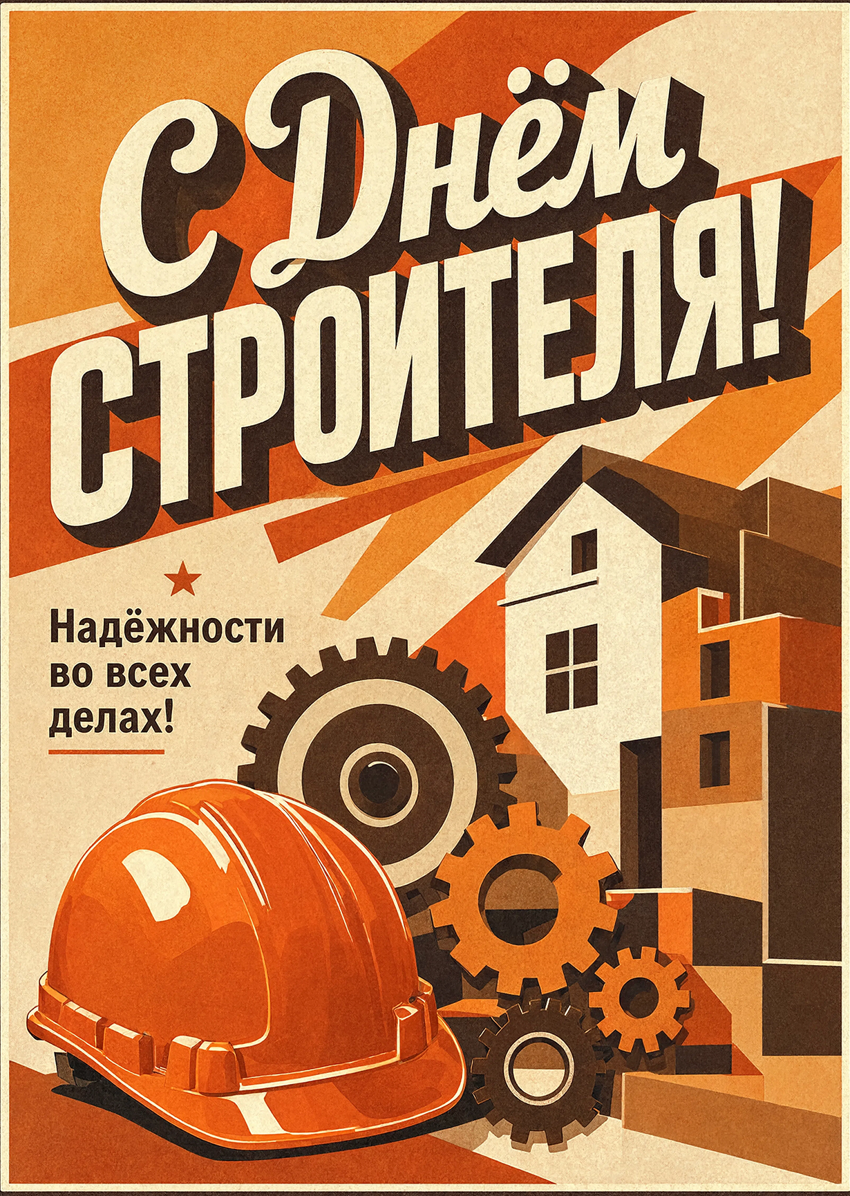 Открытка с днем строителя #29
