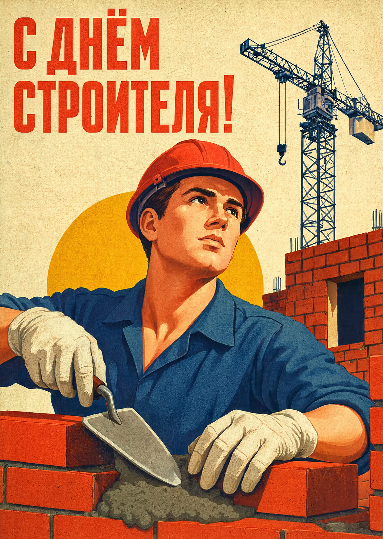 Открытка с днем строителя #38
