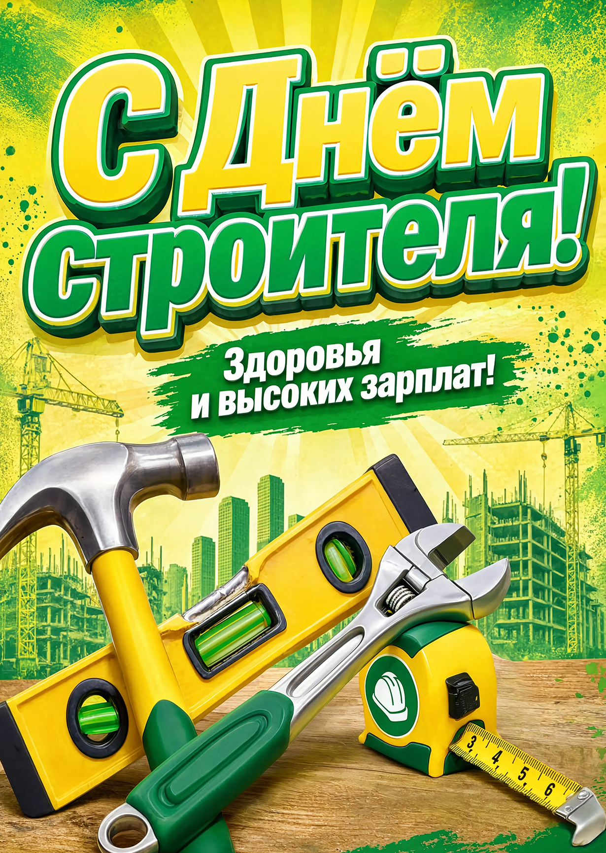 Открытка с днем строителя #30