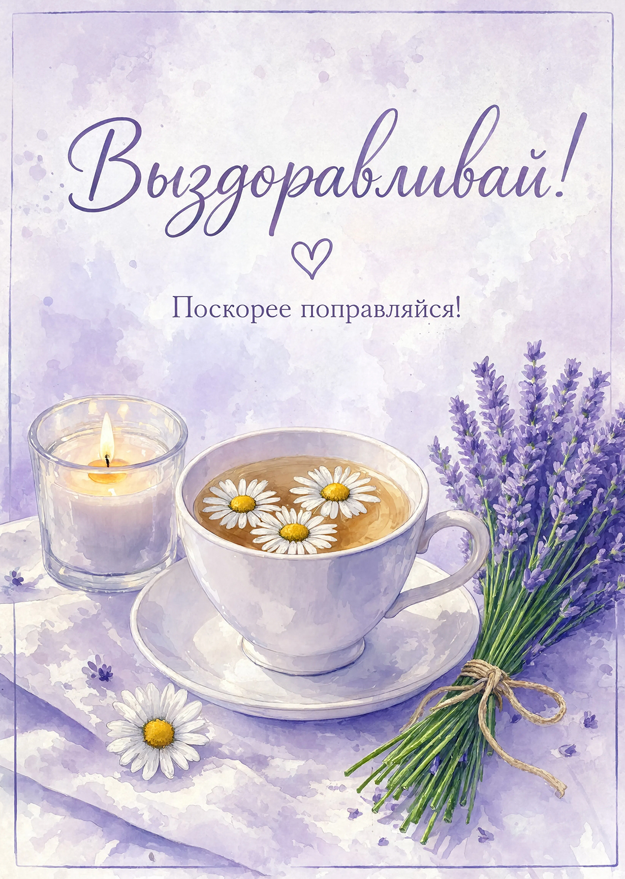 Открытка с пожеланием выздоравливай #6