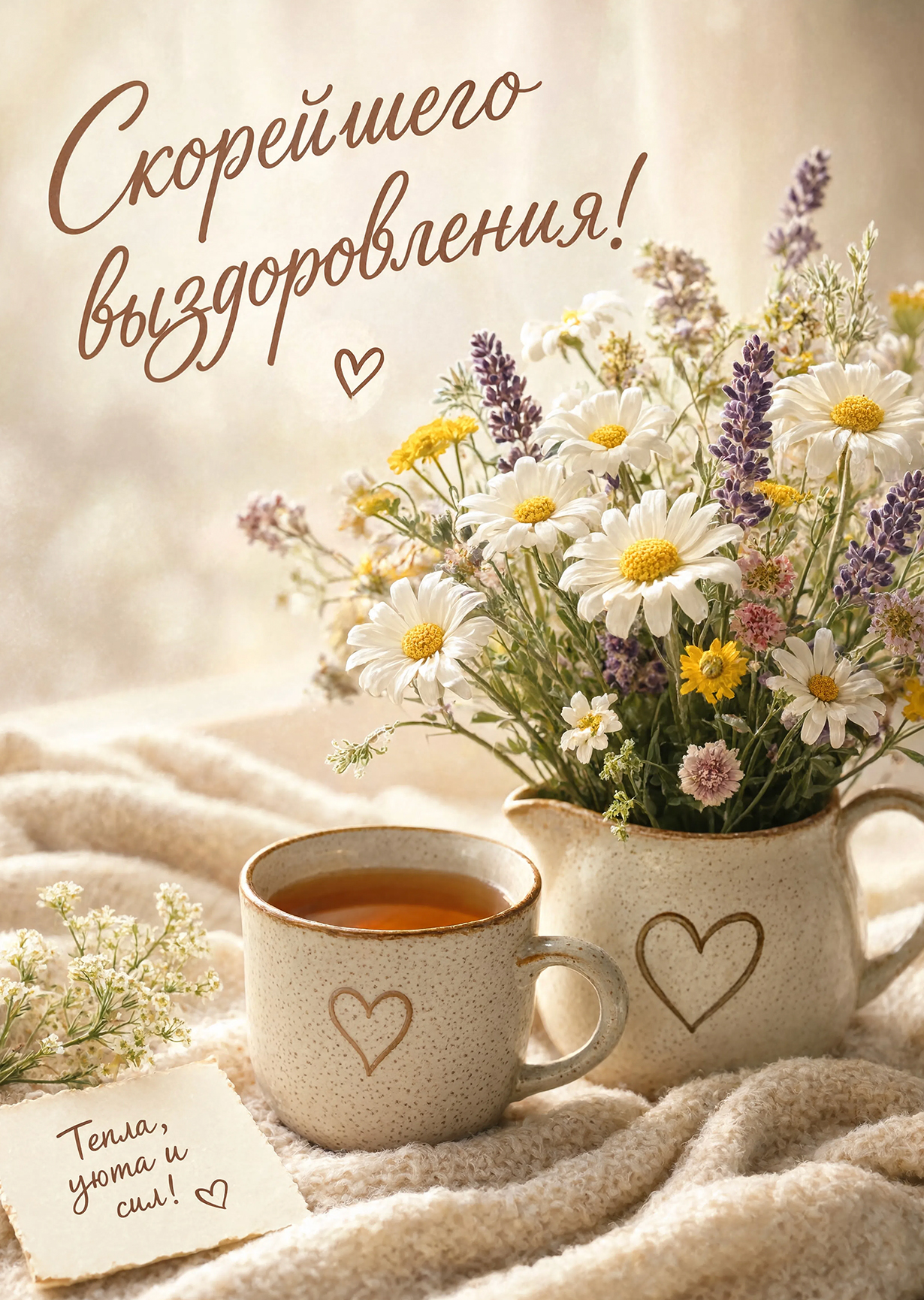 Открытка с пожеланием выздоравливай #9
