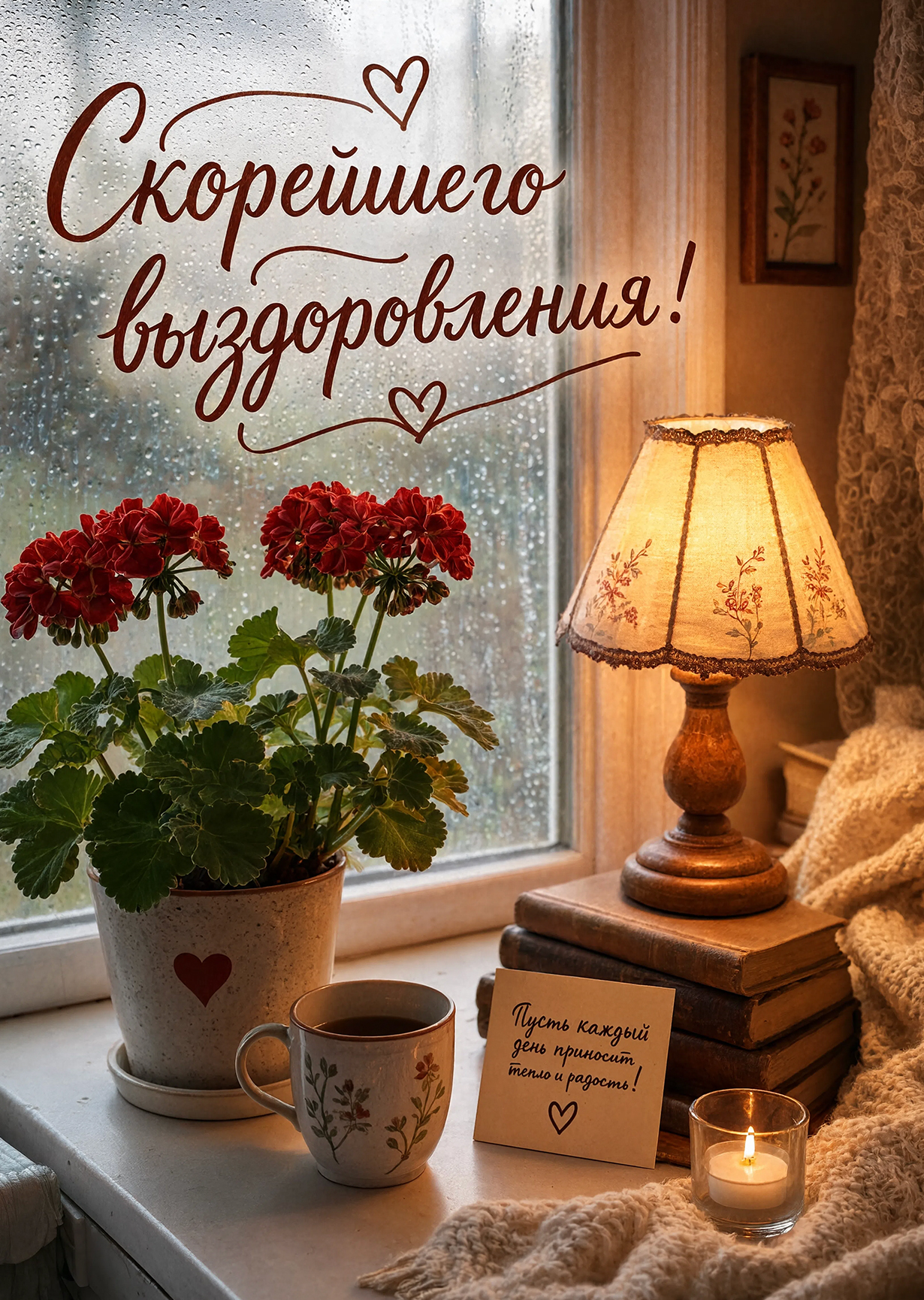 Открытка с пожеланием выздоравливай #20