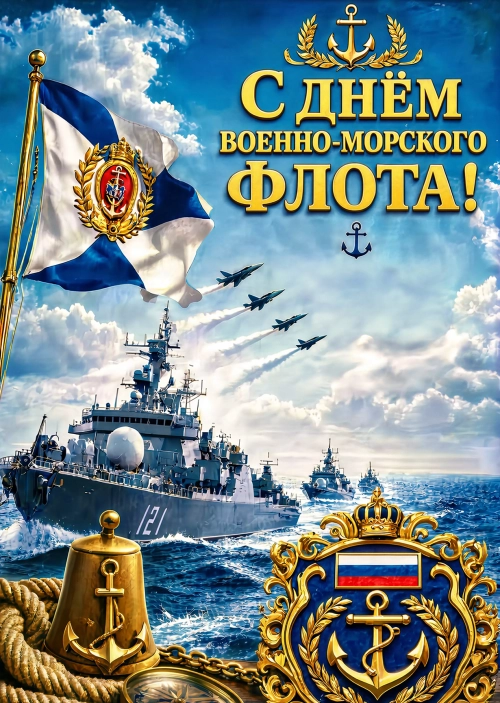 Открытка с днём ВМФ #9