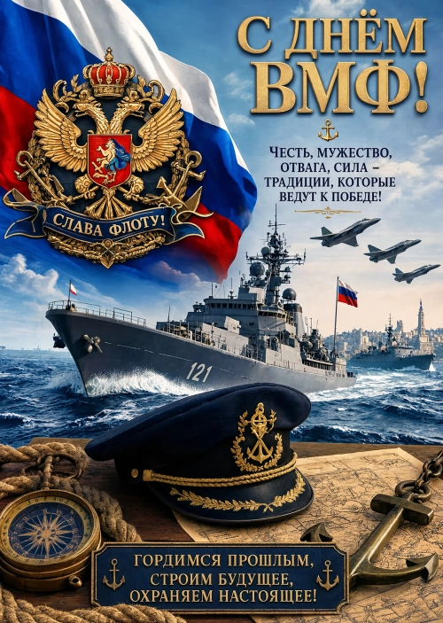 Открытка с днём ВМФ #8